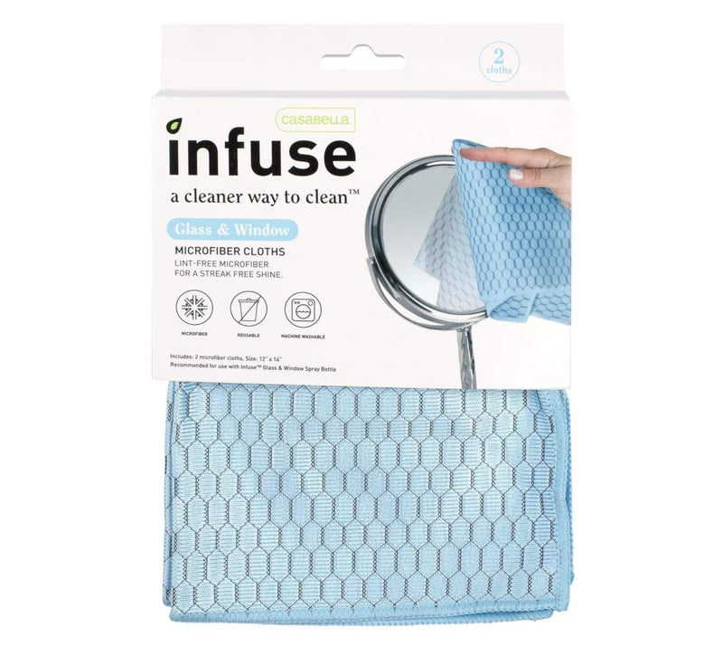 Infuse Glass & Window Microfiber Cloths, 2 Count - Image 1